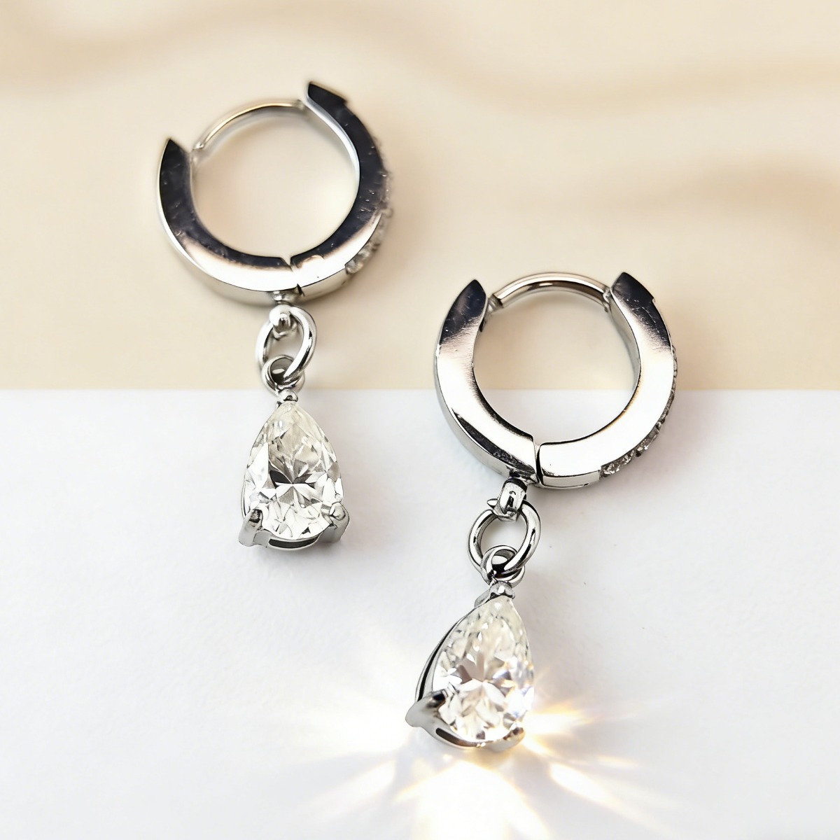0.5 Carat Stylish Micro Inlay Drop-Shaped Moissanite Earrings
